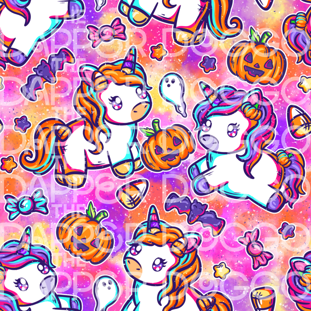 Halloween Unicorns Scrunchie